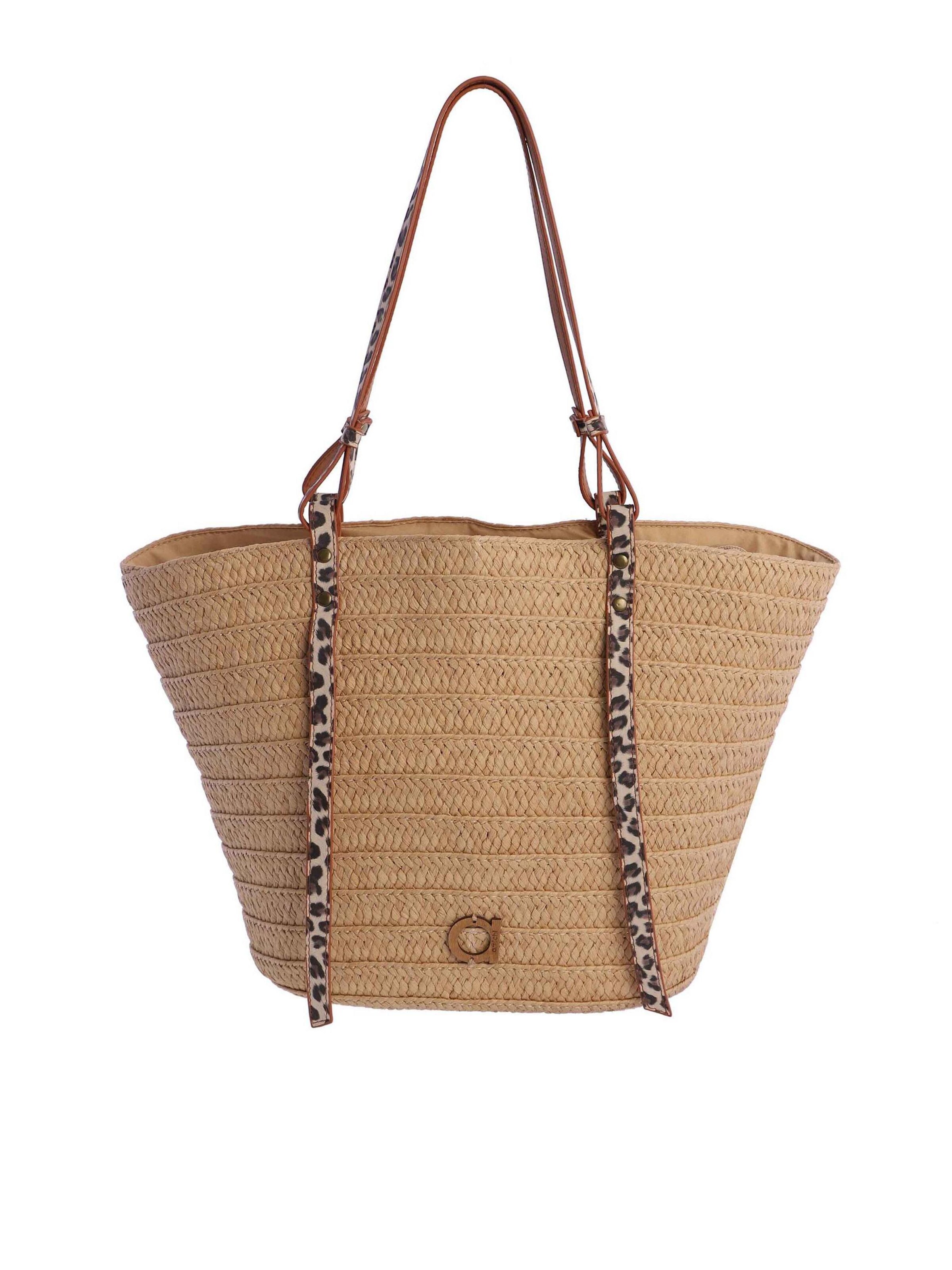 Amichi - Bolsa de playa 'Soleil' en marrón: frente