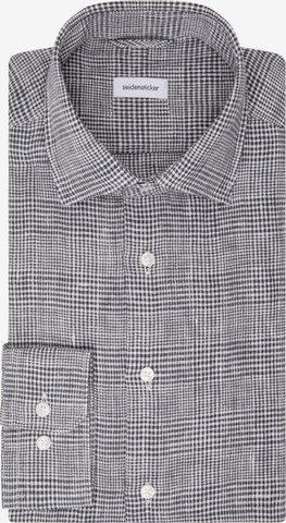 SEIDENSTICKER Slim fit Business Shirt 'SMART LINEN' in Grey