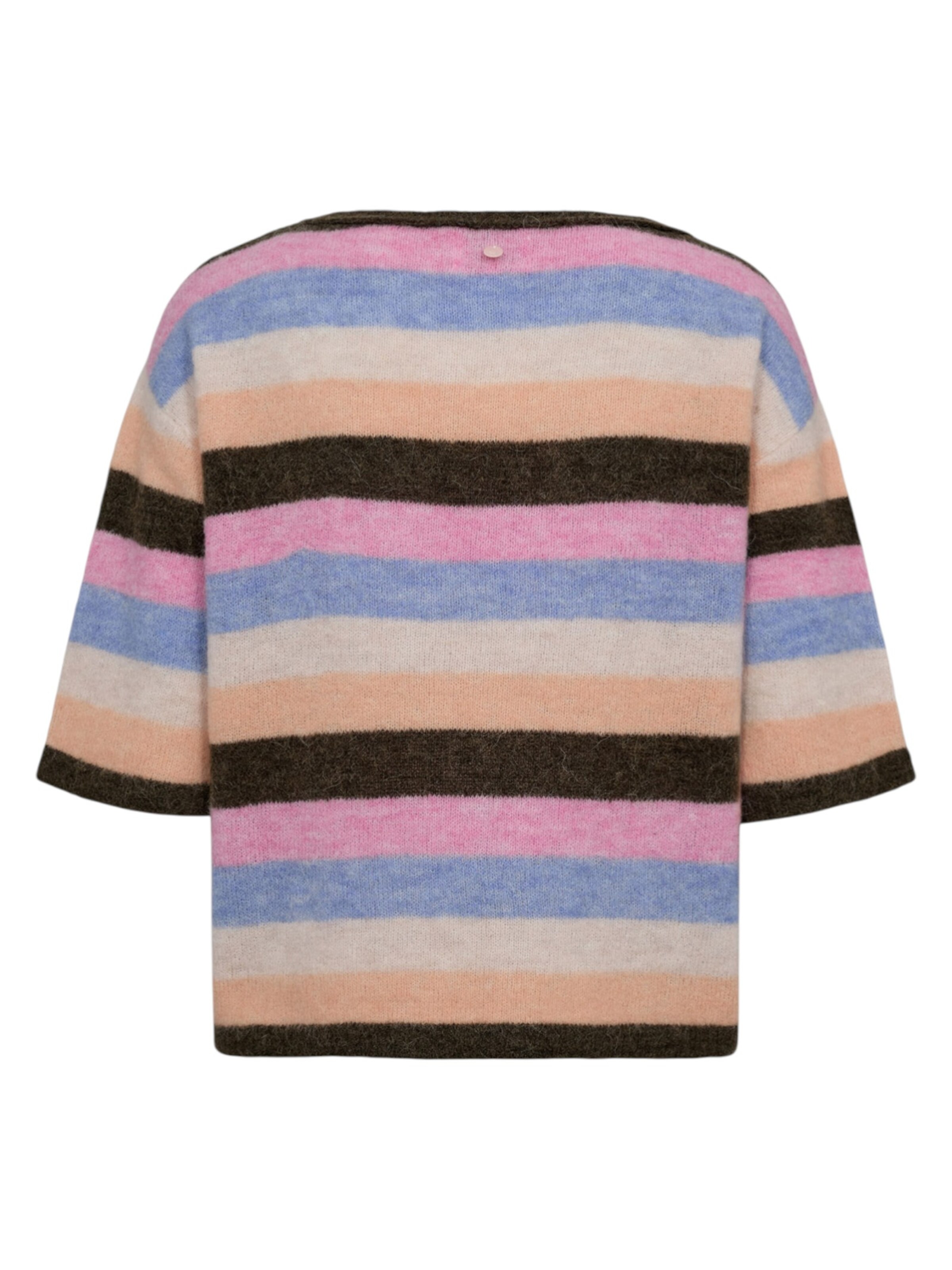 NÜMPH Strickpullover mit Halbarm 'NURIETTE STRIPY PULLOVER' in Grün