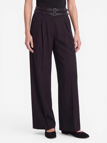 millane Wide leg Παντελόνι πλισέ σε μαύρο: μπροστά