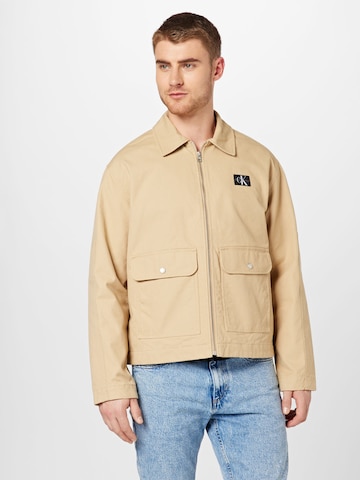 Calvin Klein Jeans Between-Season Jacket in Beige: front