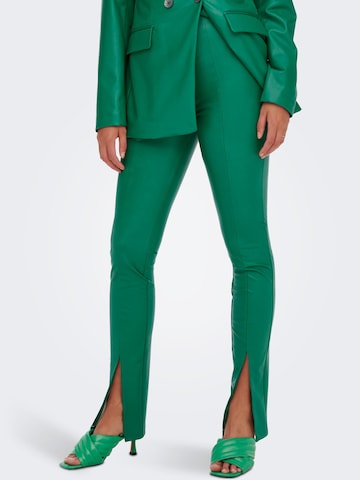 Coupe slim Leggings 'Papaya' ONLY en vert : devant