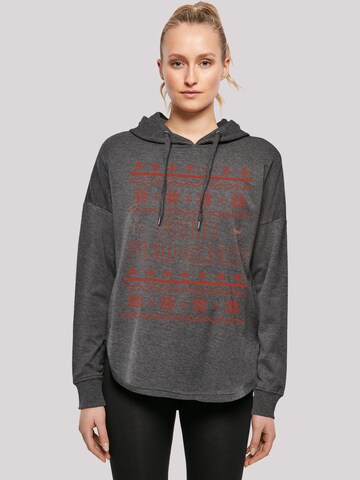 F4NT4STIC Sweatshirt 'Frohe Wein-Nacht' in Grau: predná strana