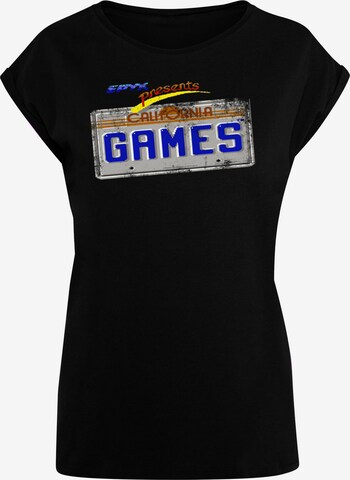 F4NT4STIC Shirt 'Retro Gaming California Games Plate' in Schwarz: predná strana