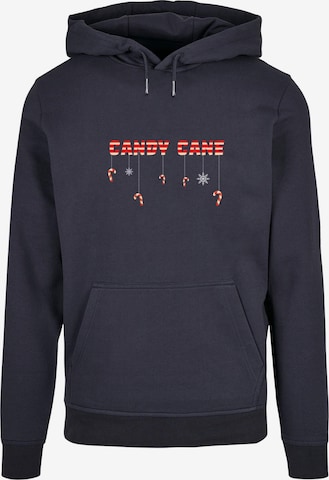 Merchcode Sweatshirt 'Candy Cane' in Blau: predná strana