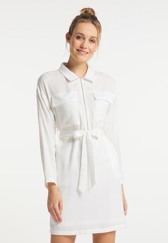 DreiMaster Vintage - Vestido camisero en blanco: frente