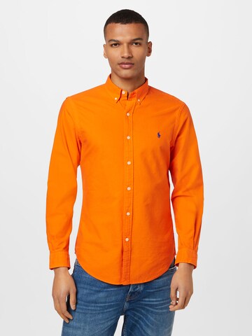 Coupe slim Chemise Polo Ralph Lauren en orange : devant