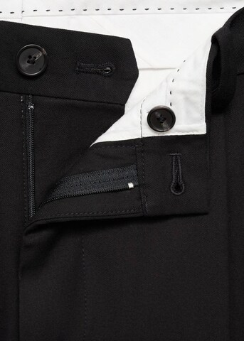 MANGO MAN Regular Pleat-Front Pants 'Casper Ruud x Mango Milton' in Black