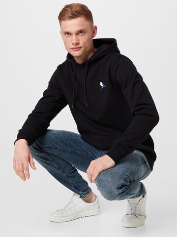 Cleptomanicx Sweatshirt 'Hooded Embro Gull 2' in Black