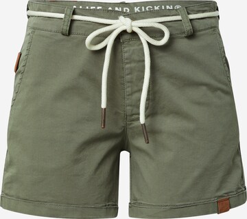 Alife and Kickin Chino Pants in Green: front