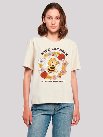 T-shirt 'Die Biene Maja Save The Bees Heroes of Childhood' F4NT4STIC en beige : devant