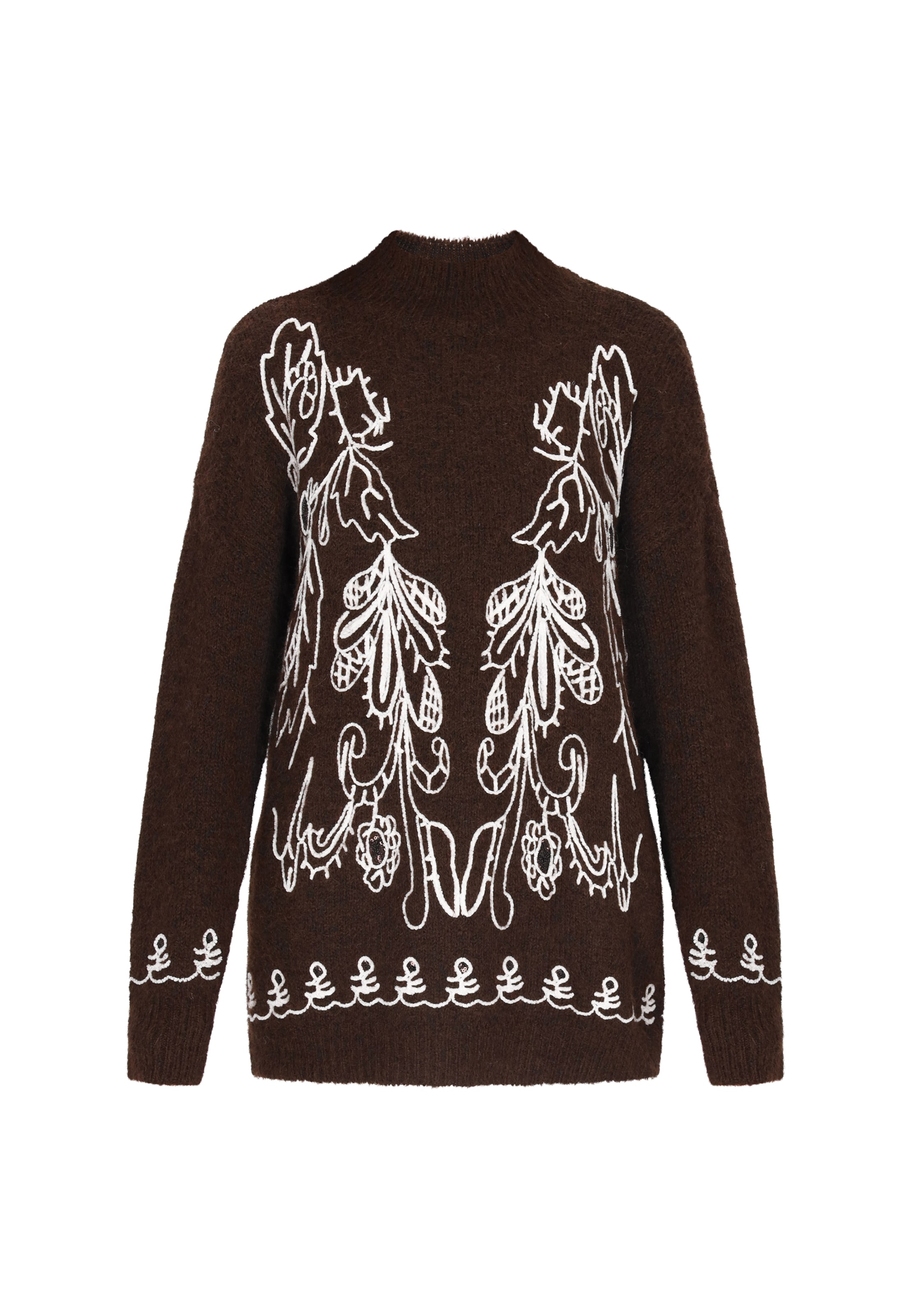 usha FESTIVAL Υπερμέγεθες πουλόβερ σε καφέ: μπροστά