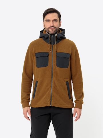 VAUDE Athletic fleece jacket 'Manukau' in Brown: front