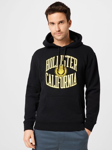 HOLLISTERSweater majica - crna boja: prednji dio