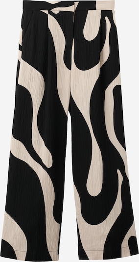 MANGO Housut 'NIKITA' värissä beige / musta, Tuotenäkymä