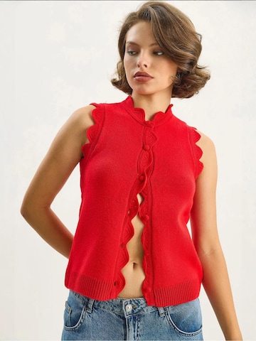 Bianco Lucci Gebreide bodywarmer in Rood