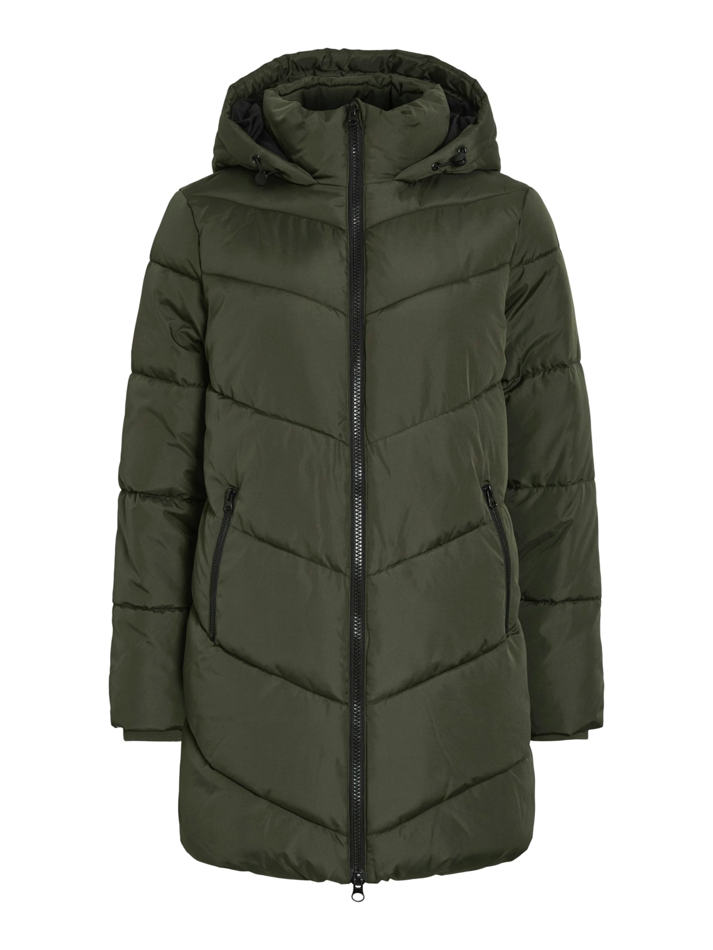VILA Talvemantel 'VIMILJA', värv roheline: eest vaates