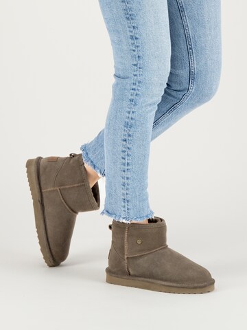 Warmbat Snowboots ' Wallaby ' in Bruin: voorkant