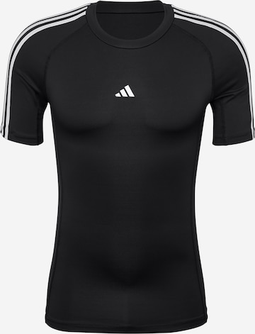 juoda ADIDAS PERFORMANCE Siauras Sportiniai marškinėliai: priekis