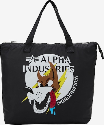 ALPHA INDUSTRIES Ostoskassi 'Wolfhounds' värissä musta: etupuoli
