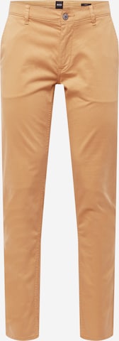 BOSS OrangeSlimfit Chino hlače - bež boja: prednji dio