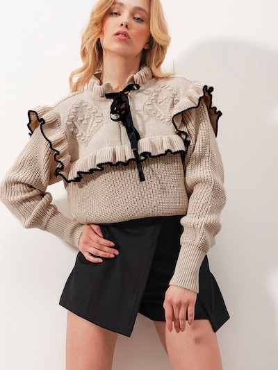 Trend Alaçatı Stili Tröja i kitt / svart, Produktvy