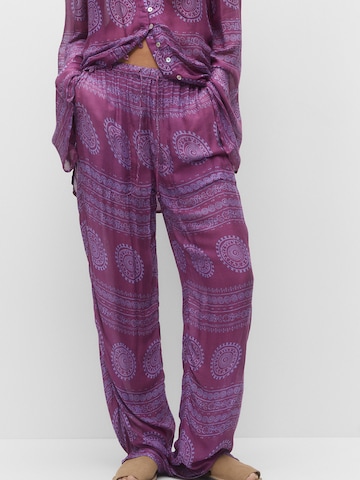 Pull&Bear Loosefit Kalhoty – fialová: přední strana