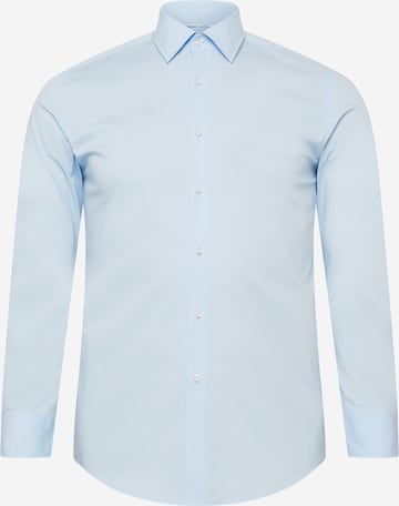 Coupe slim Chemise 'H-Hank' BOSS Black en bleu : devant