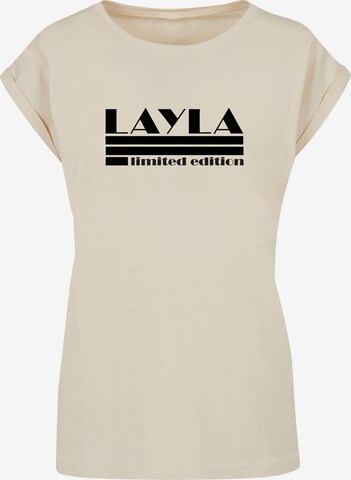 T-shirt 'Layla - Limited Edition' Merchcode en beige : devant