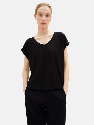 TOM TAILOR Shirt in Black: front