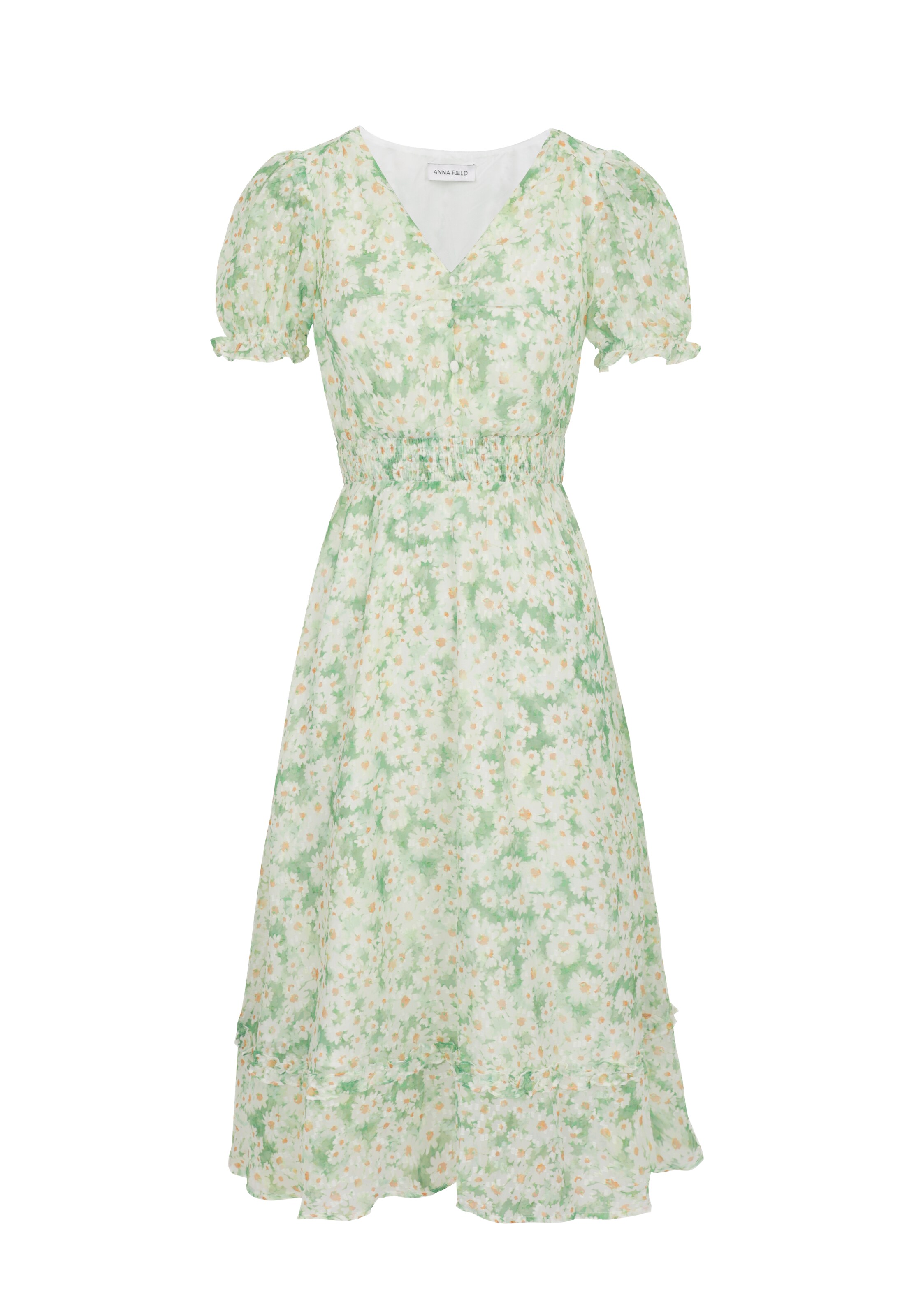 Anna Field Kleid in 34 in curry / hellgrün / weiß, Produktansicht