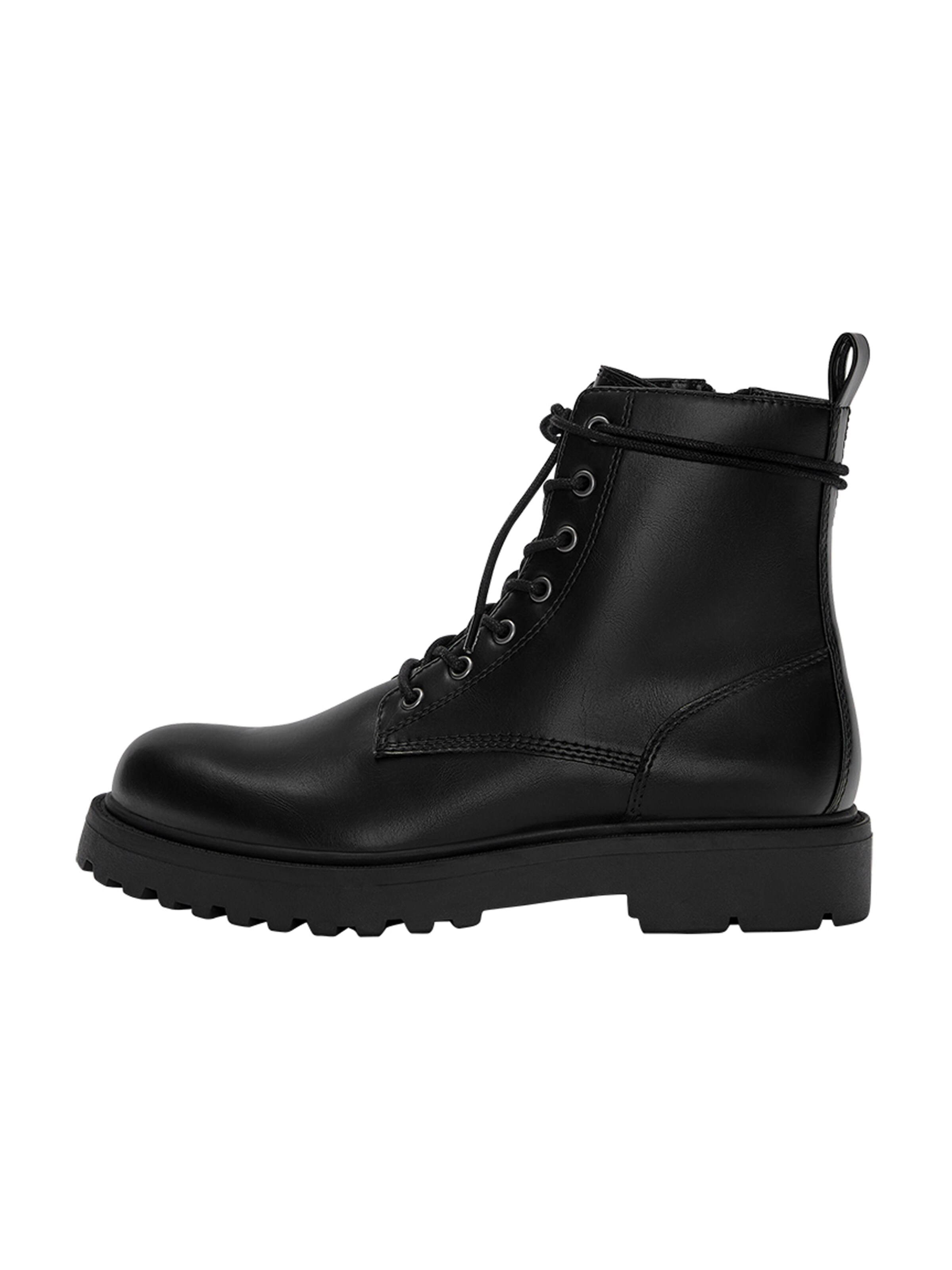 Pull&Bear Fűzős csizma - fekete