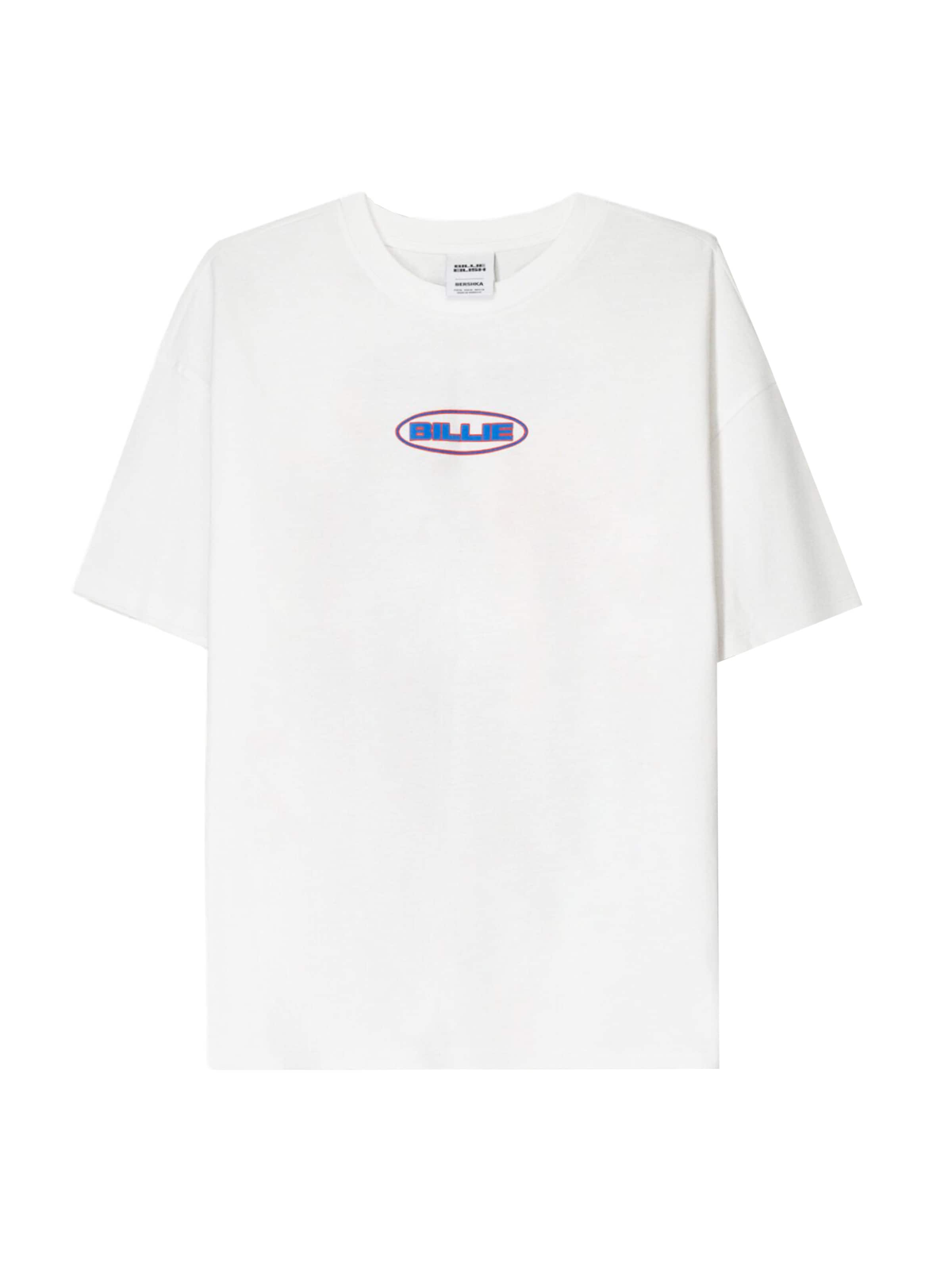 Bershka Тениска 'BILLIE EILISH' в бяло: отпред