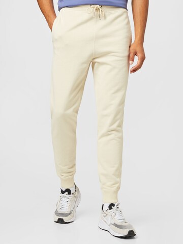 BOSS Tapered Pants 'Sefadelong' in Beige: front