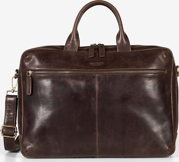 Howard London Laptoptas 'Laptop Bag Frank Dark Brown' in Bruin: voorkant