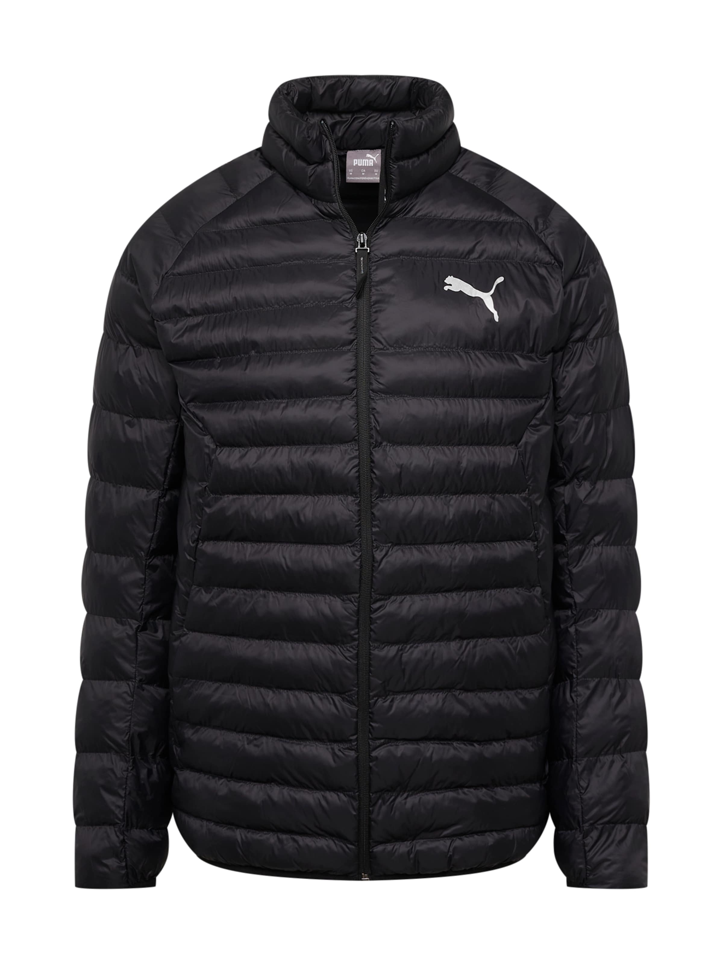 PUMA Prehodna jakna | črna / bela barva, Prikaz izdelka