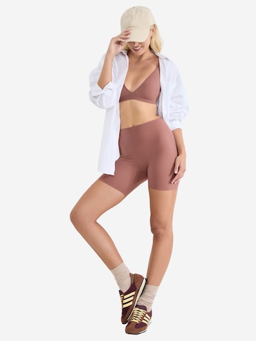 SLOGGI Skinny Trousers ' Blue ZERO Feel 20 Cyclist ' in Brown