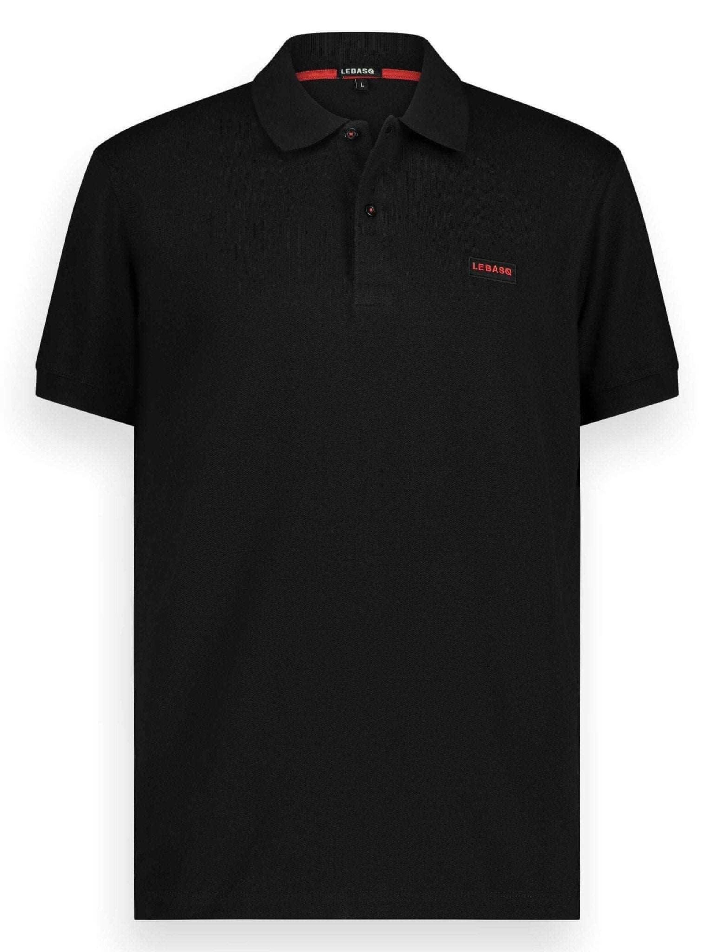 LEBASQ Shirt 'Chet's Piqué Polo' in Zwart: voorkant