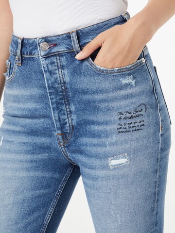 mėlyna SCOTCH & SODA Prigludęs Džinsai 'The Line high rise skinny in organic cot'