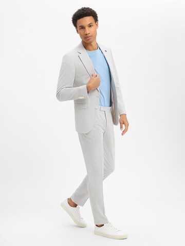 Coupe slim Pantalon à plis 'Hudson' Finshley & Harding London en bleu