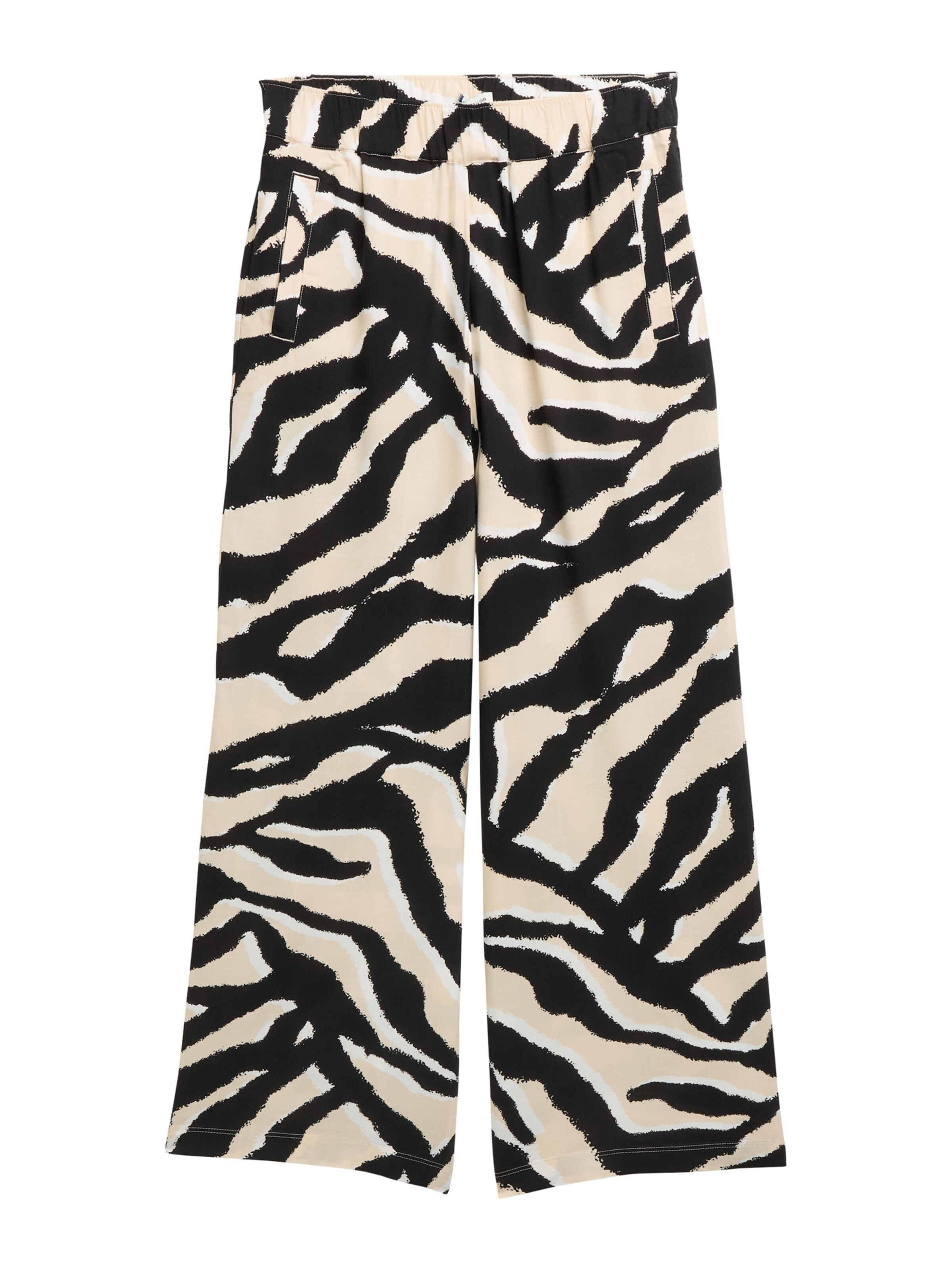 TOM TAILOR Wide leg Παντελόνι σε μπεζ: μπροστά