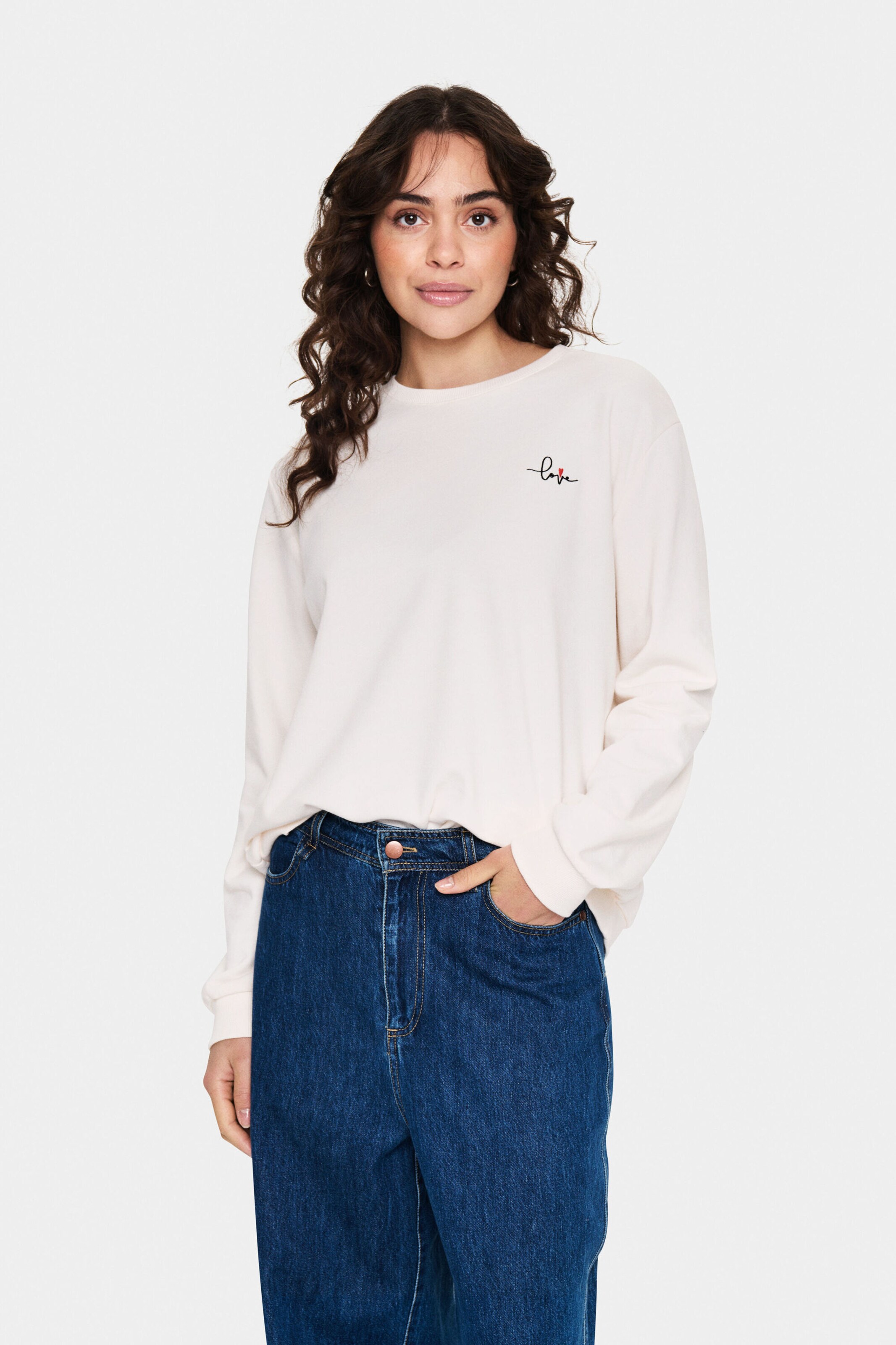 SAINT TROPEZ Sweatshirt 'JettiSZ' i hvid: forside