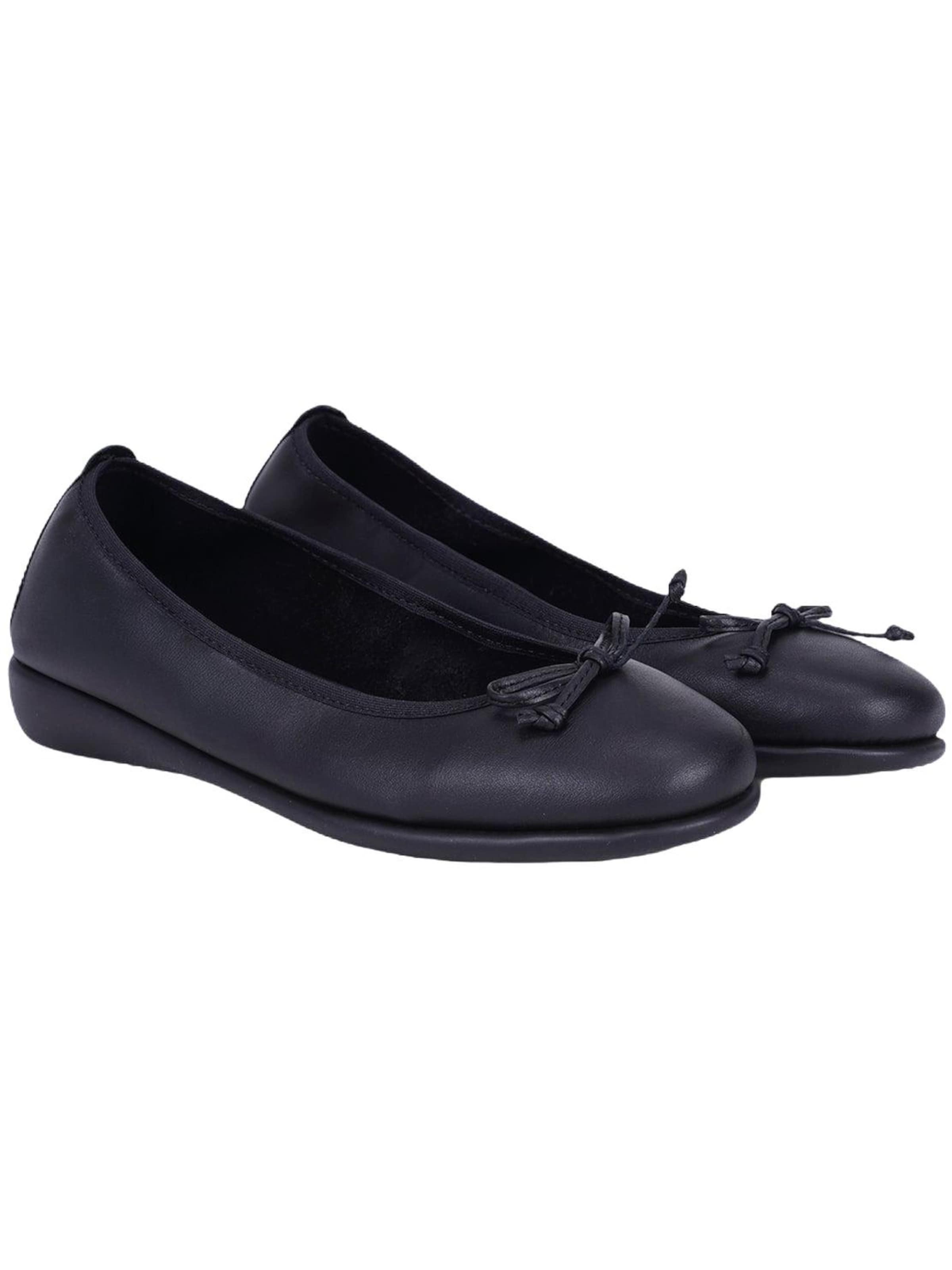 Desa - Bailarina 'DESA Damen DesaComfort Ballerinas aus Leder mit Schleifendetail' en negro