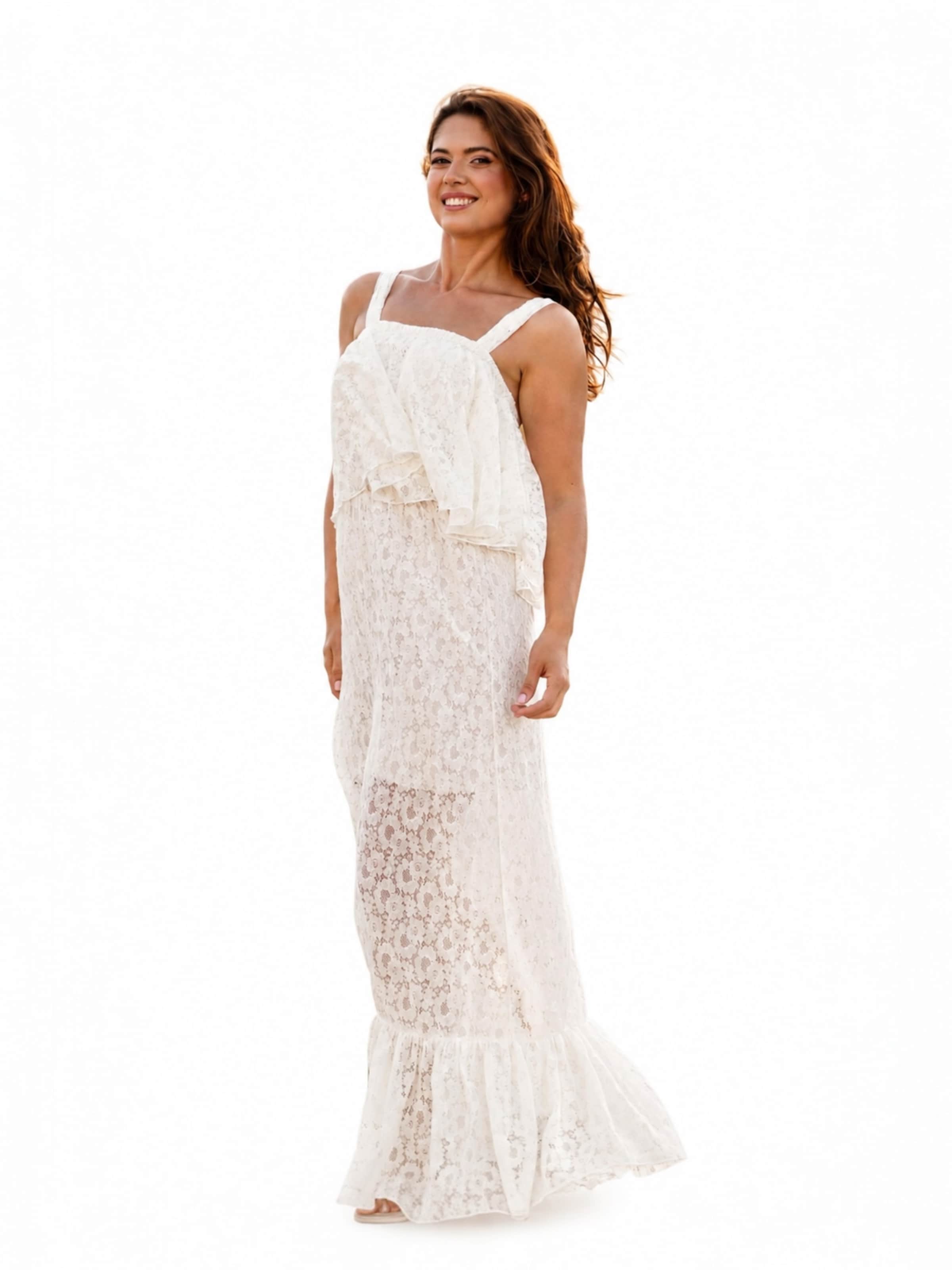 Robe d’été Elena Athanasiadou en blanc : devant