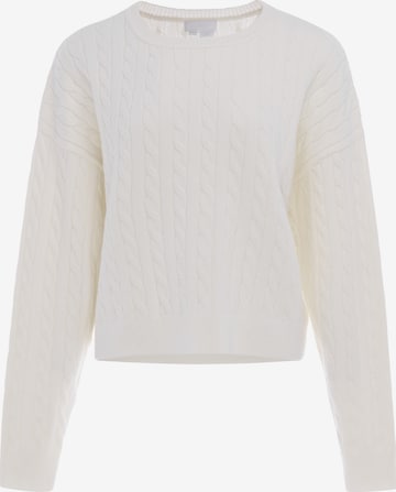 usha WHITE LABEL - Pullover 'Minimalistic' em branco: frente