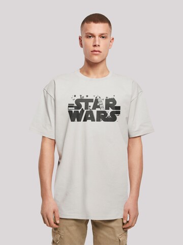 F4NT4STIC Shirt 'Star Wars Minimalist Logo' in Grijs: voorkant