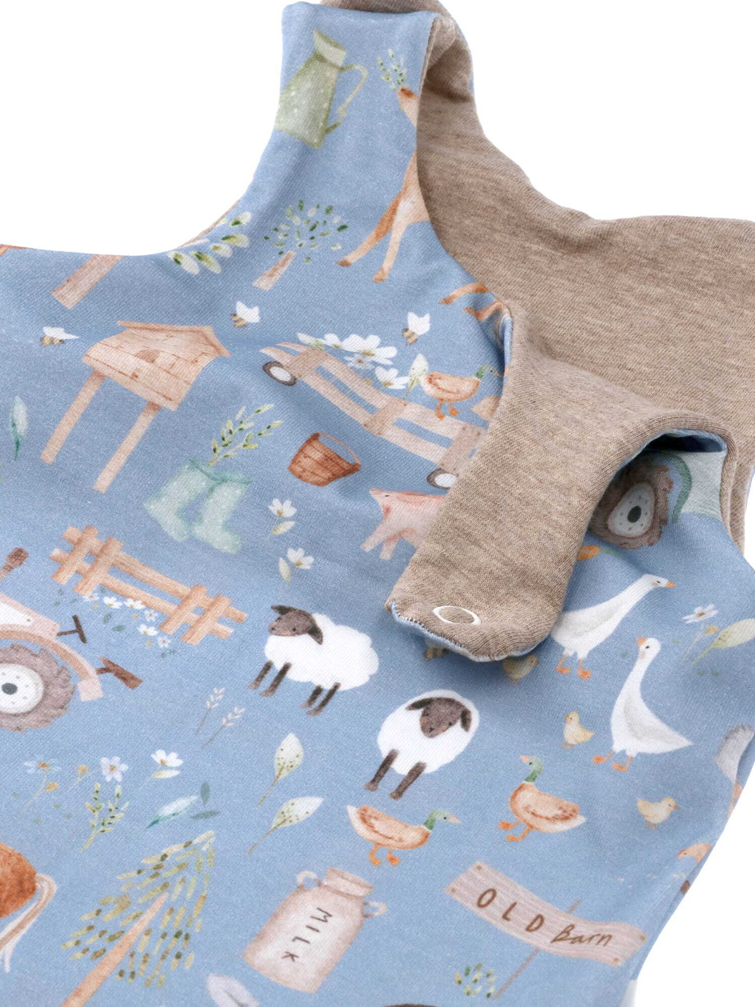 Barboteuse / body 'Bauernhof' Land-Juwelen en bleu