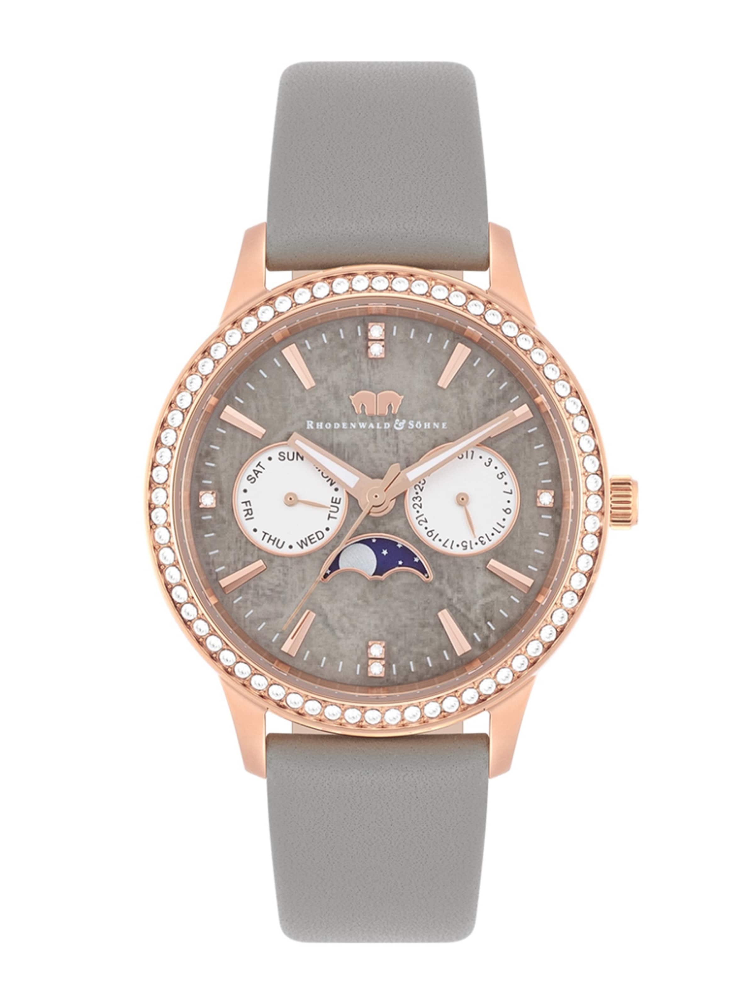 Rhodenwald & Söhne Analoguhr in Grau: Vorderseite