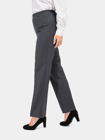 Goldner Regular Pleated Pants 'Martha' in Grey