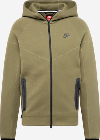 Nike Sportswear Кофта на молнии 'TCH FLC' в Зеленый: спереди